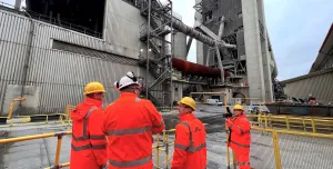 Lord Callanan being shown around Rugby cement works