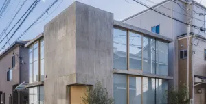 A small, modern Japanese house