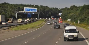 A motorway with traffic