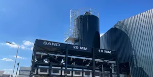 A concrete batching plant