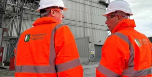 Lord Callanan during his visit to Padeswood cement works