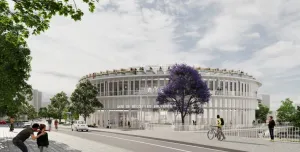 An artist's rendering of a new metro station in Paris
