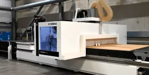 PERI UK's new CNC cutting machine inside its factory building