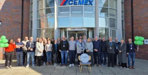 Staff standing outside Cemex’s UK Head Office in Coventry, West Midlands, which became the first facility in its EMEA operations to become a zero-waste-to-landfill site