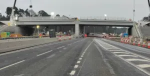 The Cockrow green bridge structure was installed in January, and, below, a visualisation of how it will look in the future