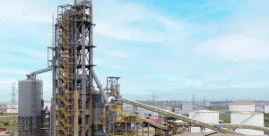 A picture of the world’s largest industrial-scale calcined clay plant, which has commenced production in Tema Ghana.