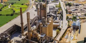 An aerial view of Cemex's Morata de Jalón cement plant, Spain.