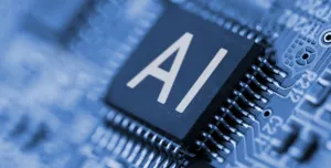 An AI labelled electronic component mounted on a circuit board