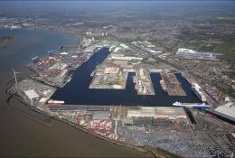 An aerial view of the Port of Tilbury