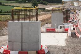HS2's Wendover Dean piers under construction looking south