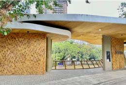 Concrete made to look like bamboo