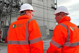 Lord Callanan during his visit to Padeswood cement works