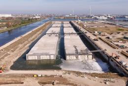 In Zeebrugge, Belgium, the eight tunnel elements of the Scheldt Tunnel 