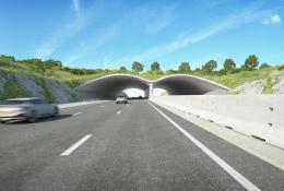An artists rendering of a prefabricated bridge