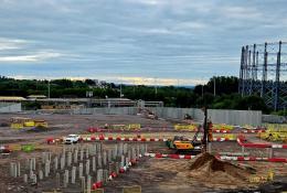 A piling rig at work on at HMP Glasgow, with up to four rigs planned at peak to deliver 4,700+ piles.