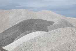 A close up photo of a pile of aggregates with light and shade