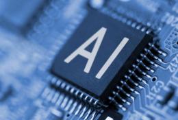 An AI labelled electronic component mounted on a circuit board