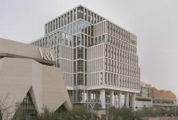 The new London College of Fashion, Stratford, by Allies and Morrison, is shortlisted for the 2025 RIBA Stirling Prize. © Simon Menges