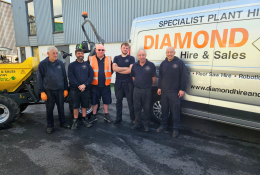 The Diamond Hire and Sales team celebrating 20 years of supplying specialist construction equipment.