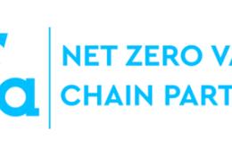 The GCCA Net Zero Value Chain Partner logo - blue text, while background