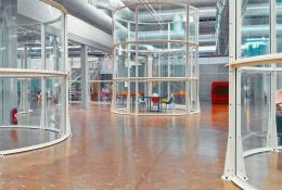 The glass canopy surrounding the outside escalators at the Centre Pompidou in Paris has been reused to create office space. (Image: Alexandre Attias)
