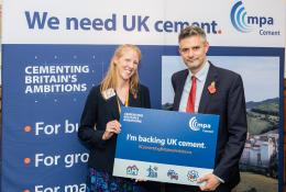 Dr Diana Casey, Mineral Products Association, with event sponsor Jon Pearce MP