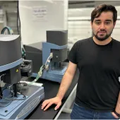 A photo of Drexel University PhD candidate Mohammad Houshmand in a laboratory