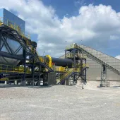 Following last year’s opening of its new state-of-the-art cement plant in Mitchell, Indiana, Heidelberg Materials invested in modifying the Speed facility to produce slag cement from domestically sourced slag granules. Credits: Heidelberg Materials North America 