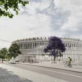 An artist's rendering of a new metro station in Paris