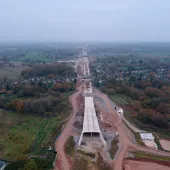 An aerial view of a top down constructed tunnel for HS2 at Burton Green