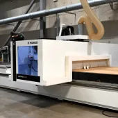 PERI UK's new CNC cutting machine inside its factory building