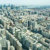 An aerial view of Abu Dhabi