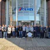 Staff standing outside Cemex’s UK Head Office in Coventry, West Midlands, which became the first facility in its EMEA operations to become a zero-waste-to-landfill site