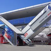 The EUROMIX 1600 NOVA, SBM’s most compact mobile concrete mixing plant, on display at bauma 2025