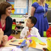 Bridget Phillipson, Secretary of State for Education visiting Primary school children in Orpington
