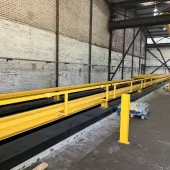 Yellow steel girders in a factory