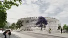 An artist's rendering of a new metro station in Paris