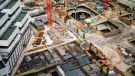 An aerial view of a construction site