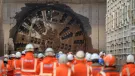 HS2 team watch Tunnel Boring Machine Mary Ann complete the first tunnel breakthrough in Birmingham