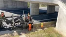 Wirtgen's SP 33 slipform paver, unveiled at World of Concrete 2025 (21-23 Jan), Las Vegas, US, before getting its European debut at this year's bauma (7-13 Apr) in Munich, Germany, working under a concrete bridge on a motorway.