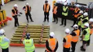Members of the Gel Engineering team receive training on RUNDLEX Circular Wall Formwork at the PERI training facility and exhibition hall in Brentwood