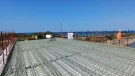 A raft of Composite glass and carbon rebar ready for concrete to be poured