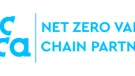 The GCCA Net Zero Value Chain Partner logo - blue text, while background
