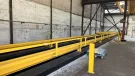 Yellow steel girders in a factory